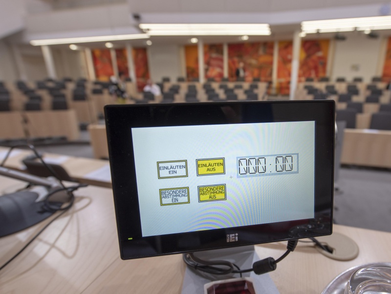 Impressionen des Nationalratsaales vor der 72. Sitzung