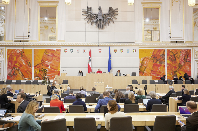 Bundesratspräsidentin Korinna Schumann (SPÖ) am Präsidium