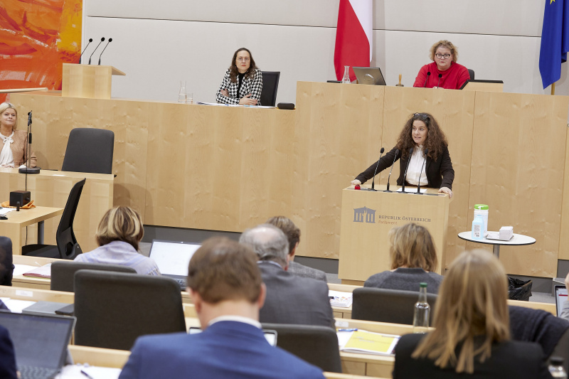 Am Rednerpult Elisabeth Kittl (Grüne)