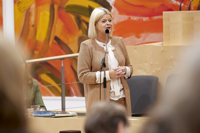 Auf der Regierungsbank Verteidigungsministerin Klaudia Tanner (ÖVP)