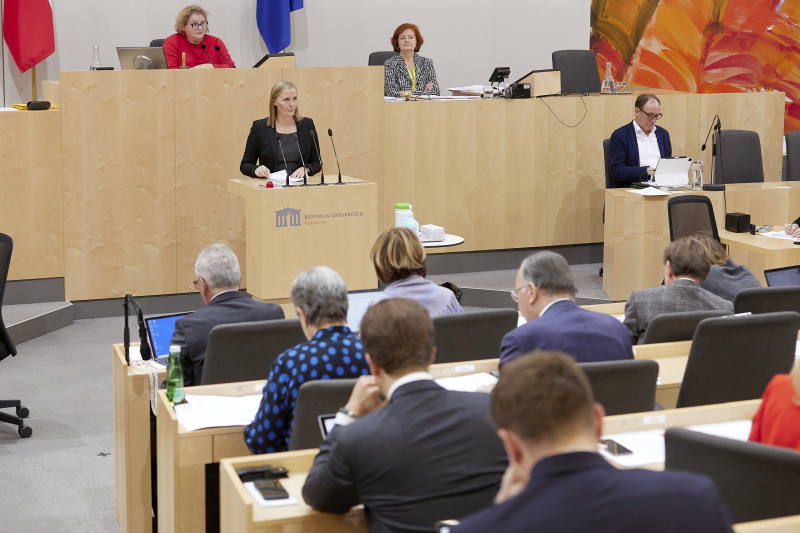 Am Rednerpult Bundesrat MMaria Huber (FPÖ)