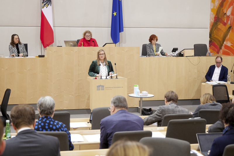 Am Redenerpult Bundesrätin Claudia Hauschildt-Buschberger (GRÜNE)