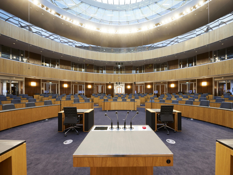 Blick vom Präsidium in den Nationalratssaal.