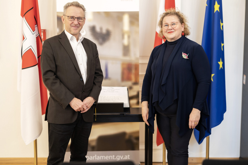 von Links: Landtagspräsident Ernst Woller (SPÖ), Korinna Schumann (SPÖ)