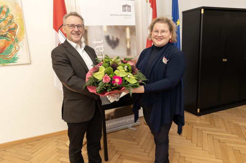 von Links: Landtagspräsident Ernst Woller (SPÖ), Korinna Schumann (SPÖ)