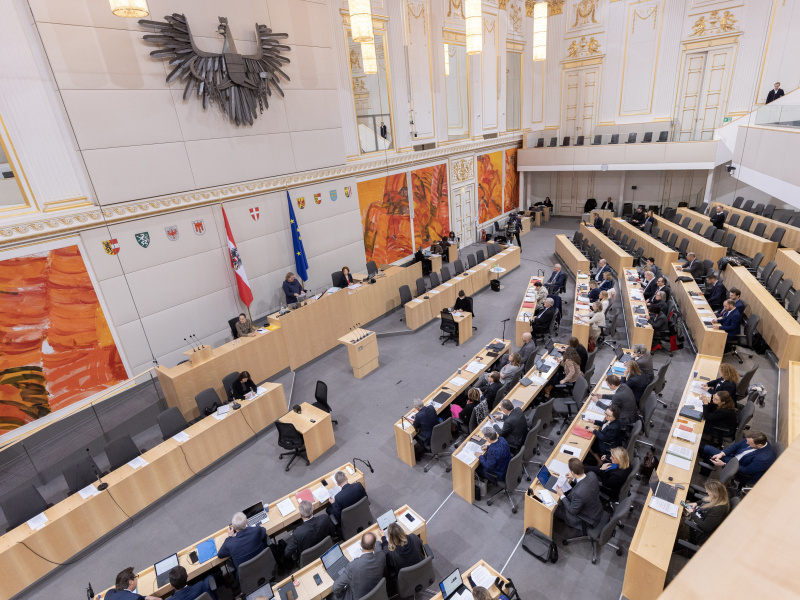 Blick Richtung Sitzungsteilnehmer:innen