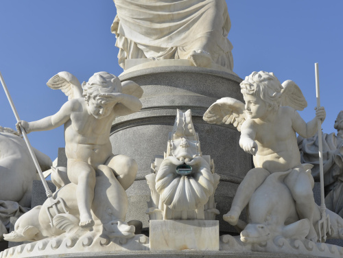 Detail des Pallas Athene Brunnen - Engel