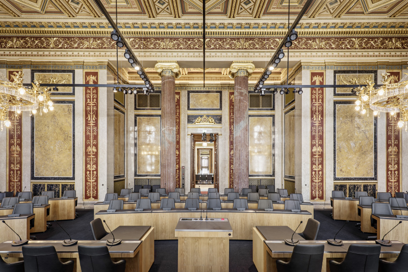 Blick vom Präsidium in den Bundesratssaal