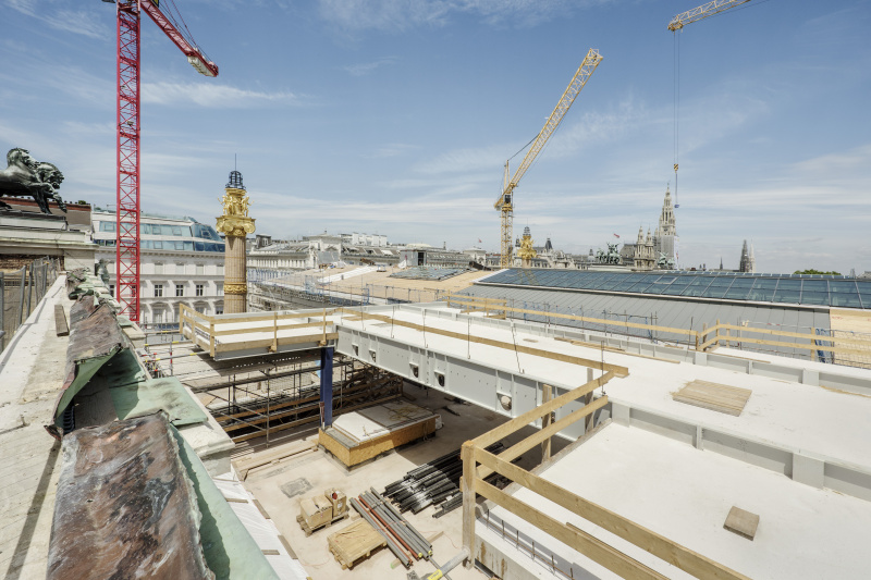 Dachlandschaft während der Sanierung