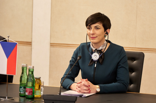 Arbeitsgespräch. Präsidentin des Abgeordnetenhauses der Tschechischen Republik Markéta Pekarová Adamová