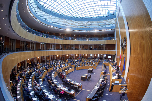 Blick in den Natinalratssaal.Vorsitz durch Nationalratspräsident Wolfgang Sobotka (ÖVP)