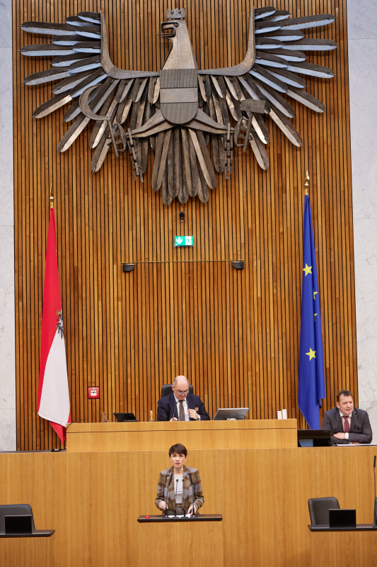 Am Rednerpult Klubobfrau Sigrid Maurer (GRÜNE)