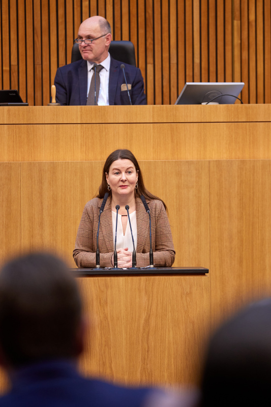 Am Rednerpult Nationalratsabgeordnete Karin Doppelbauer (NEOS)