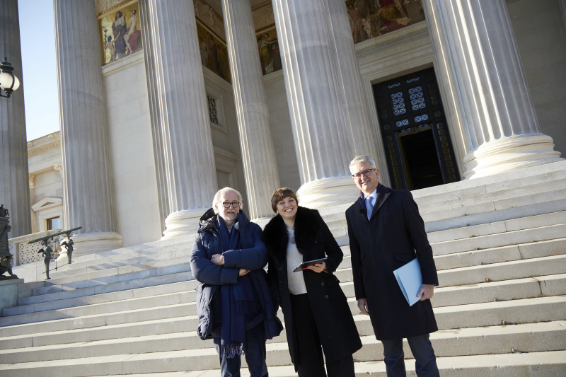 Von links: András Pálffy Architektenbüro Jabornegg & Pálffy, Tatjana Lukáš Moderation, Parlamentsvizedirektor Alexis Wintoniak