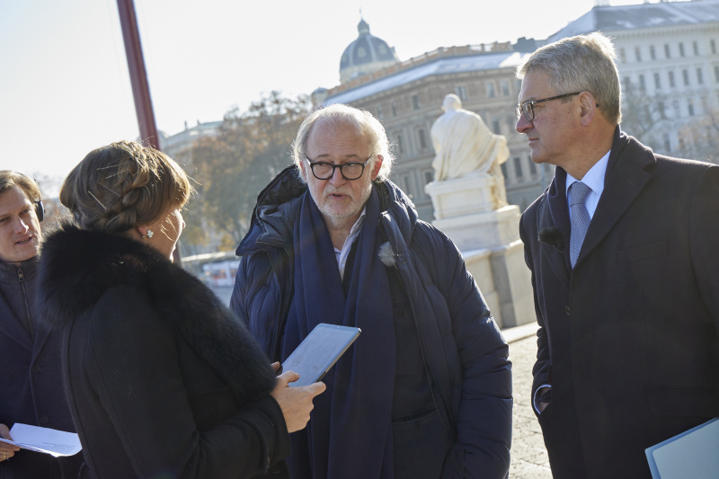 Von links: Tatjana Lukáš Moderation, András Pálffy Architektenbüro Jabornegg & Pálffy, Parlamentsvizedirektor Alexis Wintoniak