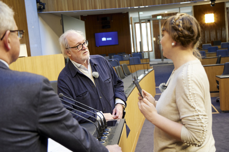 Von links: Parlamentsvizedirektor Alexis Wintoniak, András Pálffy Architektenbüro Jabornegg & Pálffy, Tatjana Lukáš Moderation