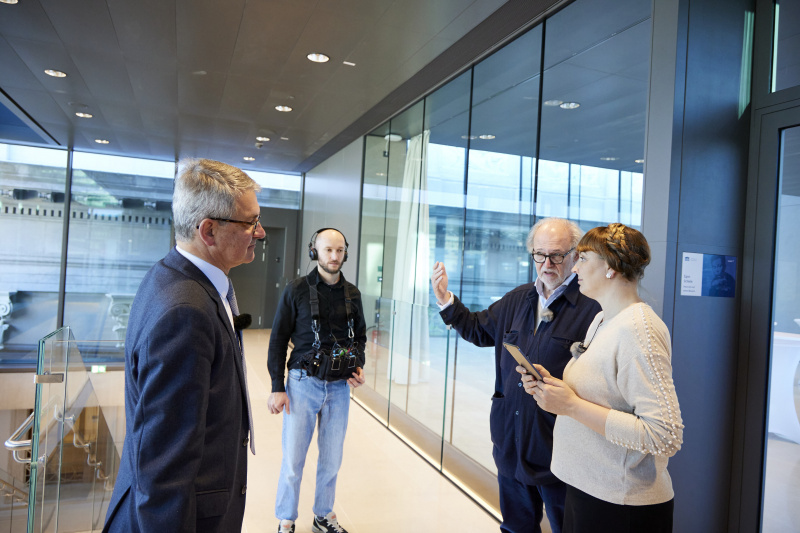 Von links: Parlamentsvizedirektor Alexis Wintoniak, András Pálffy Architektenbüro Jabornegg & Pálffy, Tatjana Lukáš Moderation