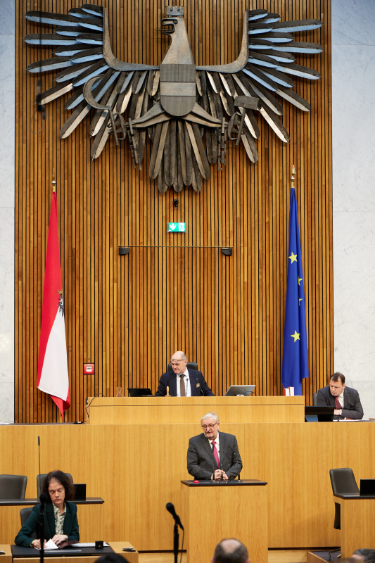 Am Redner:innenpult Nationalratsabgeordneter Christoph Matznetter (SPÖ)