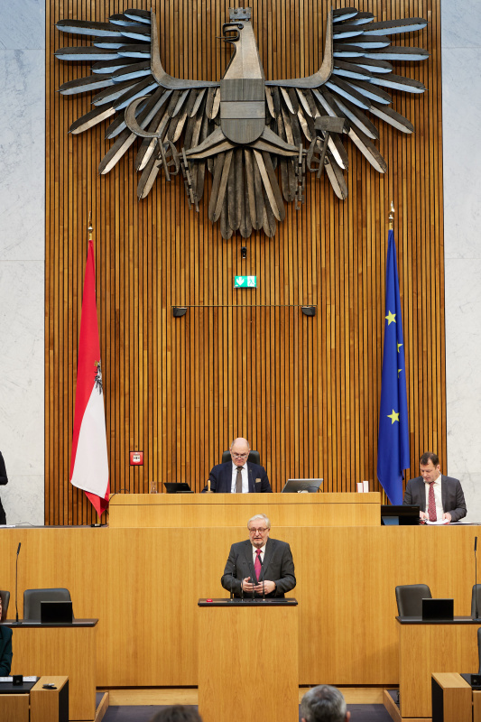 Am Redner:innenpult Nationalratsabgeordneter Christoph Matznetter (SPÖ)