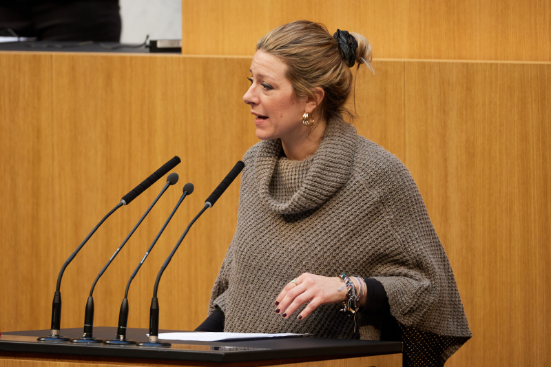 Am Redner:innenpult Nationalratsabgeordnete Katharina Kucharowits (SPÖ)