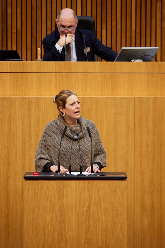 Am Redner:innenpult Nationalratsabgeordnete Katharina Kucharowits (SPÖ)