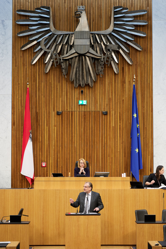 Am Redner:innenpult Nationalratsabgeordneter Andreas Kollross (SPÖ)