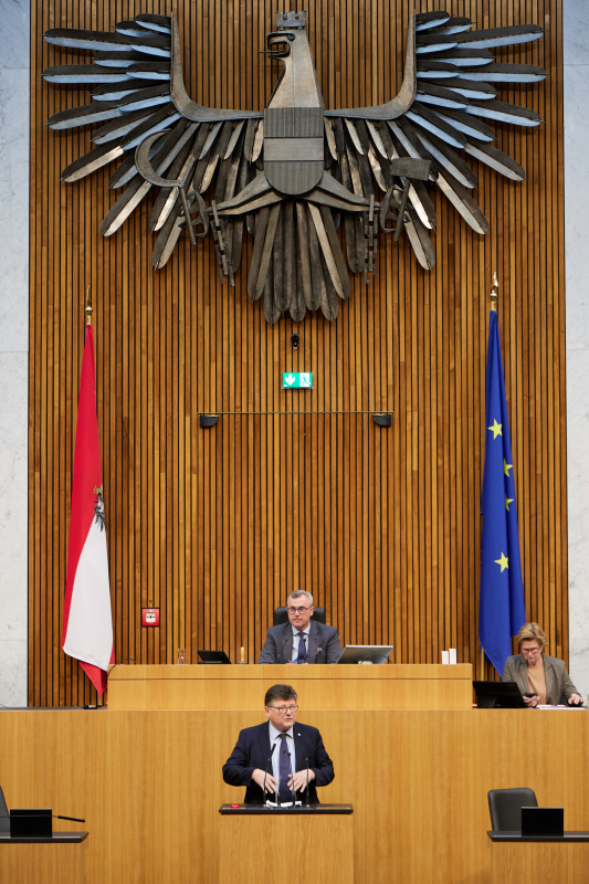 Am Redner:innenpult Nationalratsabgeordneter Rainer Wimmer (SPÖ)