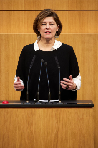 Am Redner:innenpult Nationalratsabgeordnete Elisabeth Götze (GRÜNE)