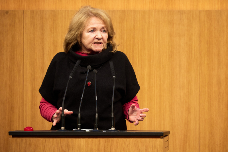 Am Redner:innenpult Nationalratsabgeordnete Ruth Becher (SPÖ)