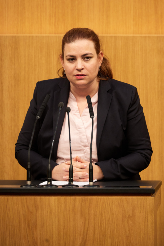 Am Redner:innenpult Nationalratsabgeordnete Nina Tomaselli (Grüne)