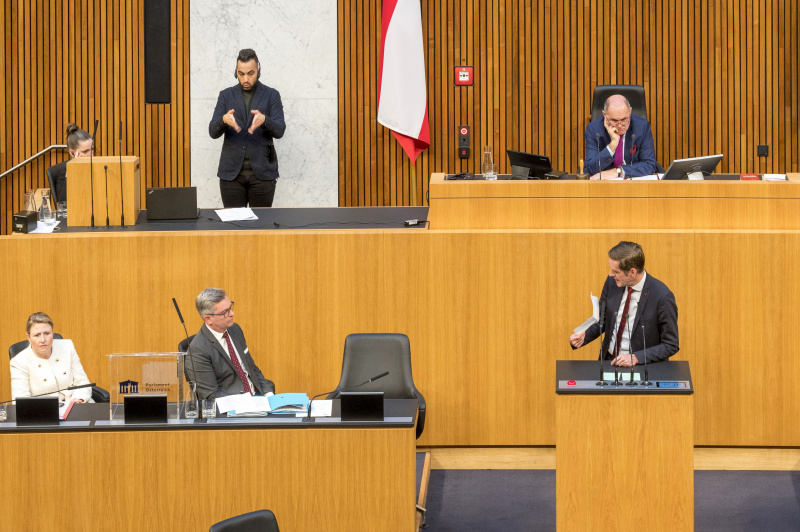 Nationalratsabgeordneter Kai Jan Krainer (SPÖ) bei der Begründung der Anfrage
