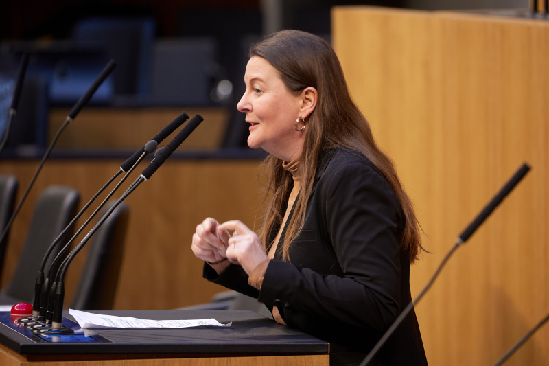 Am Rednerpult Nationalratsabgeordnete Karin Doppelbauer (NEOS)