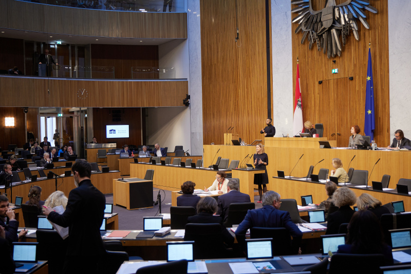 Am Rednerpult Abgeordnete zum EU-Parlament Claudia Gamon (NEOS)