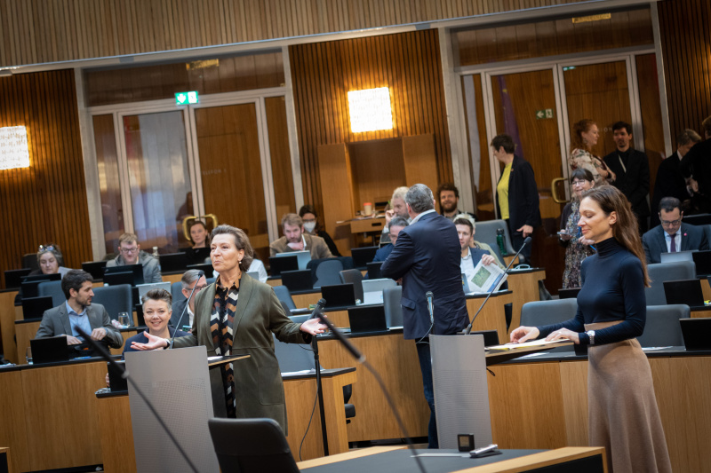 von links: Nationalratsabgeordnete Gabriele Heinisch-Hosek (SPÖ) Nationalratsabgeordnete Susanne Fürst (FPÖ) am Rednerpult