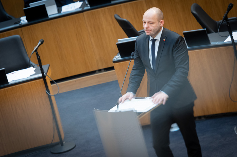 Nationalratsabgeordneter Spalt Thomas (FPÖ) am Rednerpult