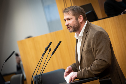 Nationalratsabgeordneter Clemens Stammler (GRÜNE) am Rednerpult