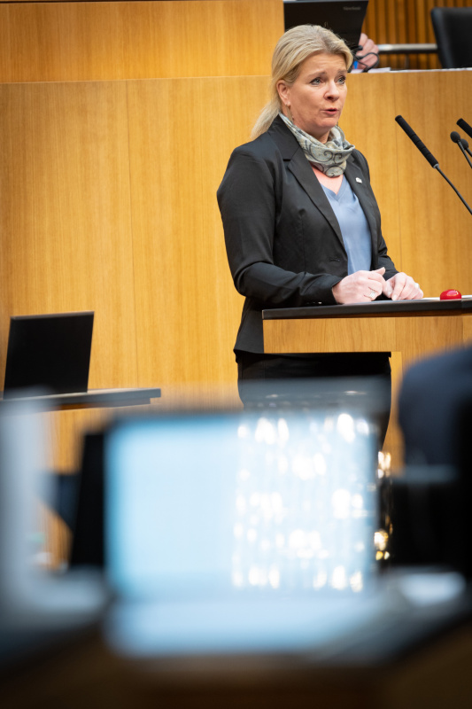 Nationalratsabgeordnete Irene Neumann-Hartberger (ÖVP) am Rednerpult