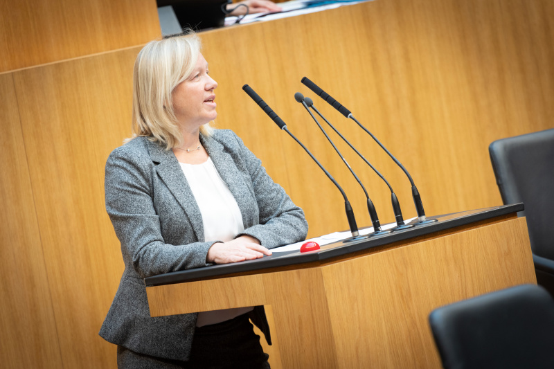 Nationalratsabgeordnete Verena Nussbaum (SPÖ) am Rednerpult