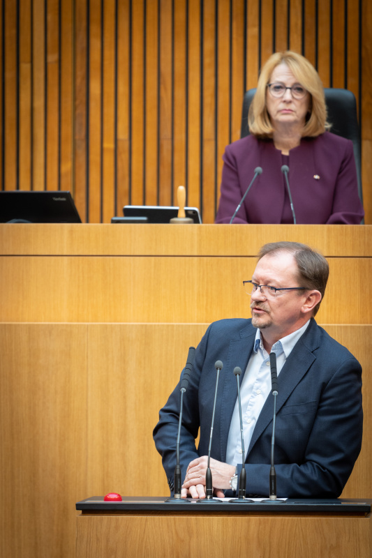 Nationalratsabgeordneter Rudolf Silvan (SPÖ) am Rednerpult