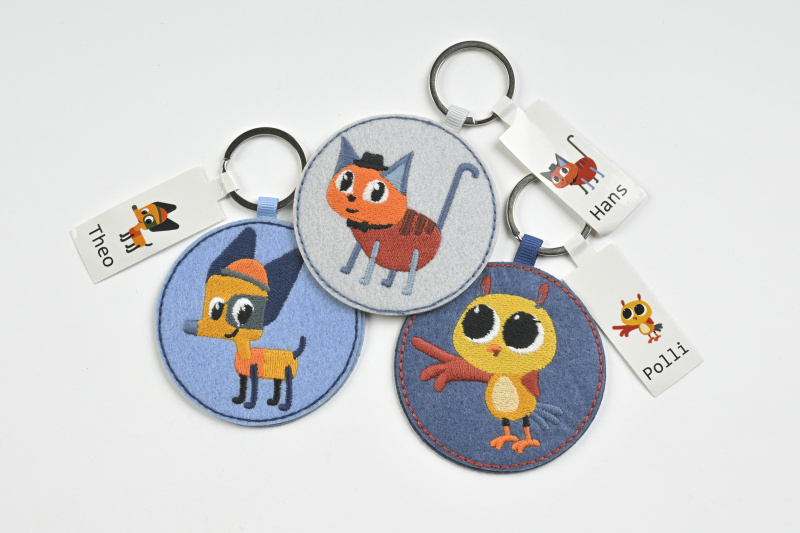 Schlüsselanhänger mit Demokratiewerkstatt-Maskottchen