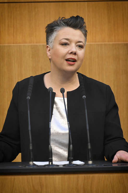 Am Rednerpult: Nationalratsabgeordnete Olga Voglauer (GRÜNE)