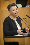 Am Rednerpult: Nationalratsabgeordnete Olga Voglauer (GRÜNE)