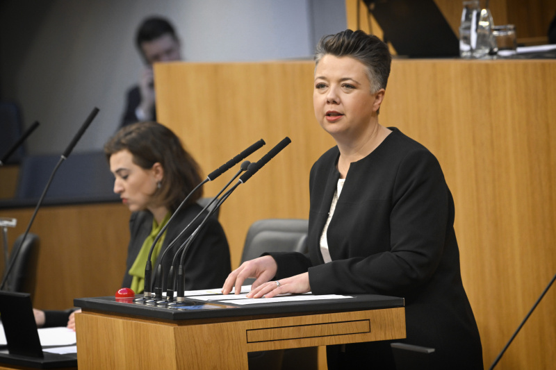 Am Rednerpult: Nationalratsabgeordnete Olga Voglauer (GRÜNE)