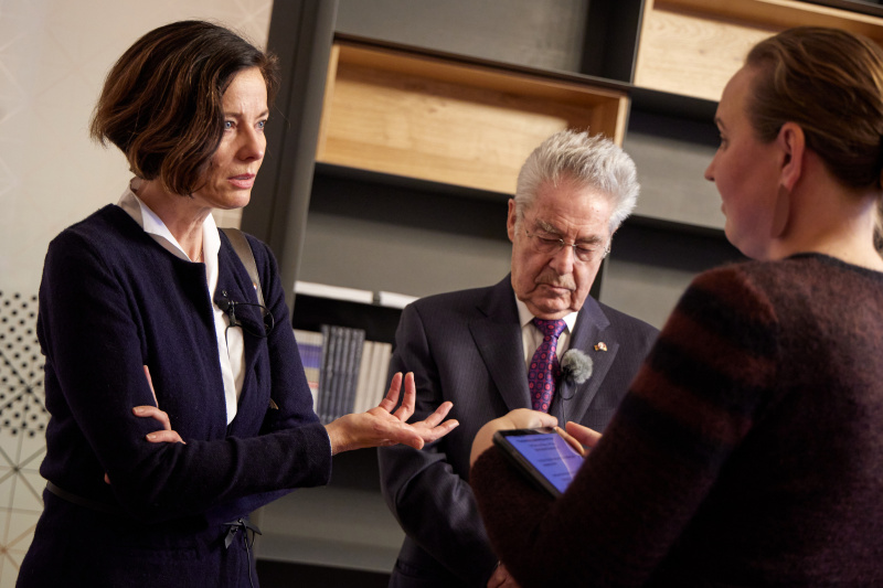 Von links: Magdalena Pöschl Rechtswissenschaftlerin, Bundespräsident a.D. Heinz Fischer, Tatjana Lukáš