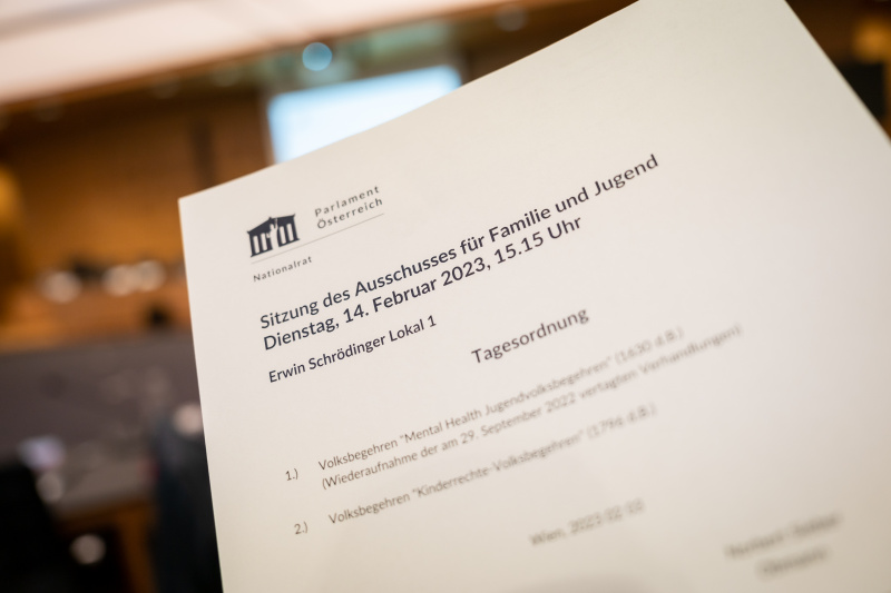 Tagesordnung des Familien und Jugend Ausschusses