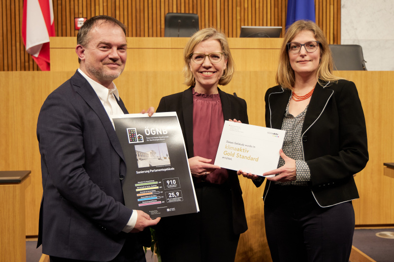 Gruppenfoto mit Infrastrukturministerin Leonore Gewessler (GRÜNE)