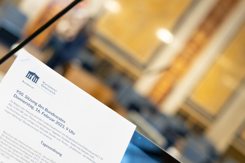 Tagesordnung zur Bundesratssitzung