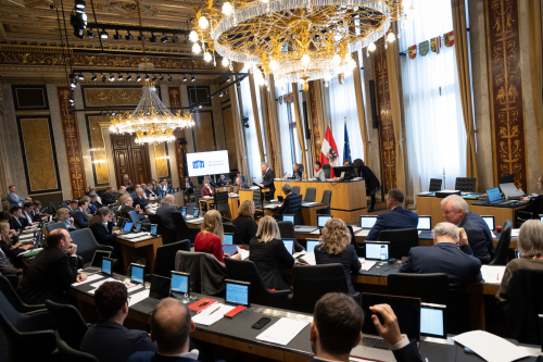 Vizepräsident des Bundesrates Harald Himmer (ÖVP) am Redner:innenpult, Blick in den Sitzungssaal