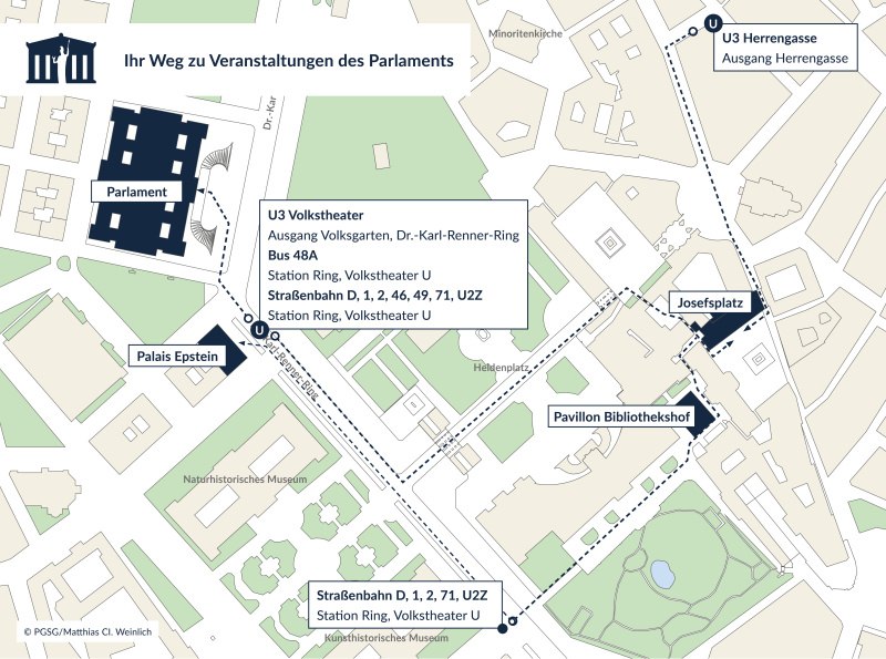 Ihr Weg zu Veranstaltungen im Parlament