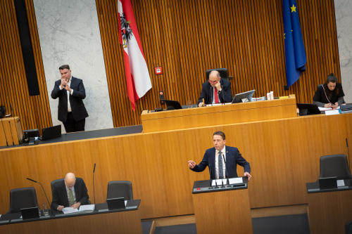 Nationalratsabgeordneter Erwin Angerer (FPÖ) am Redner:innenpult